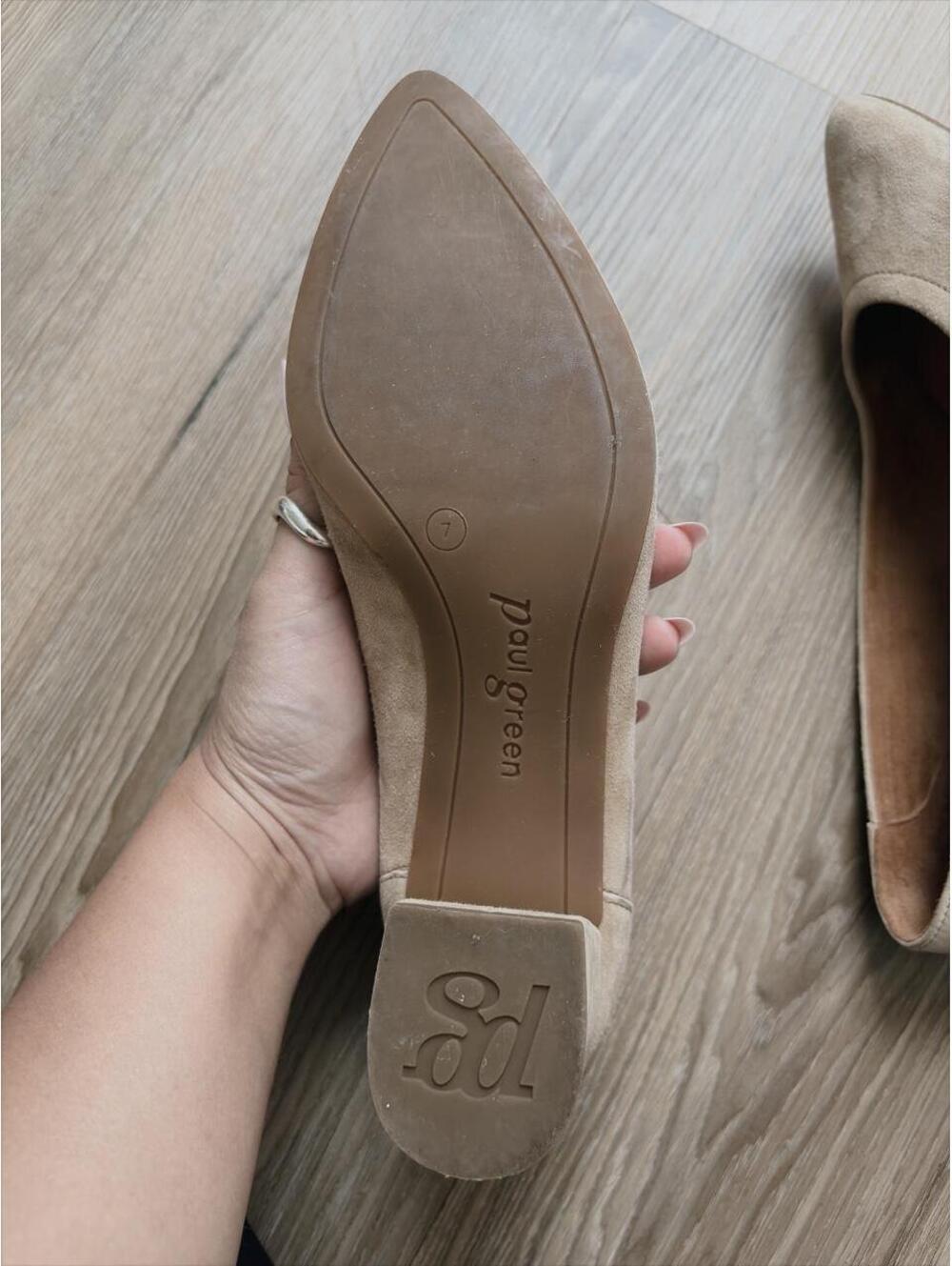 Paul Green tan suede block heel pumps #paulgreen #heels - Picture 3 of 3